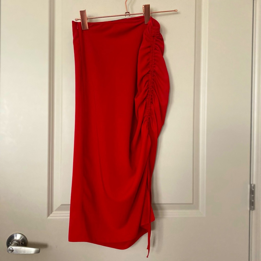 Red Midi Skirt